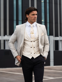 Rochester - Light Olive/Stone 3 Piece Suit