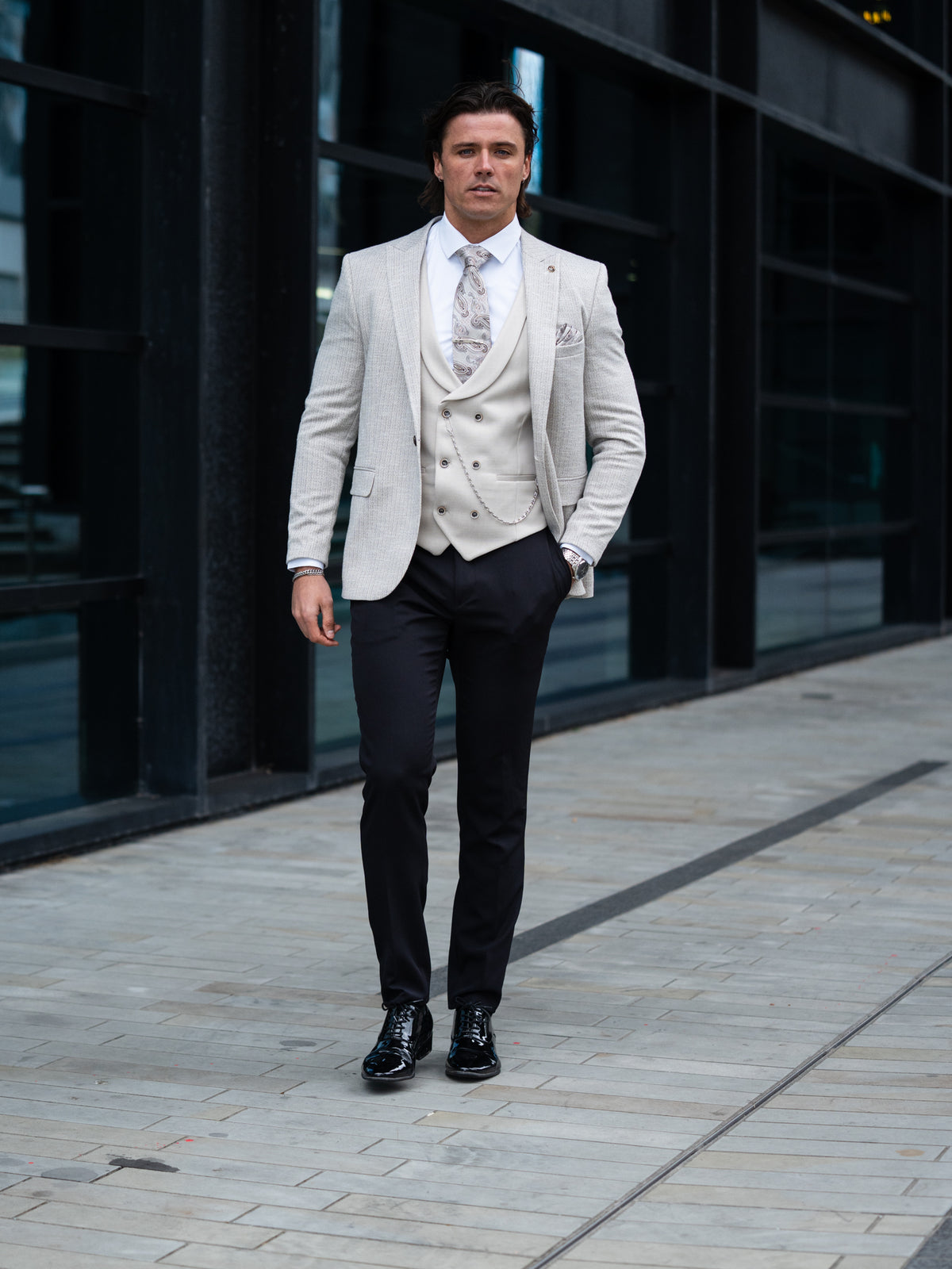 Castillo - Light Stone 3 Piece Suit