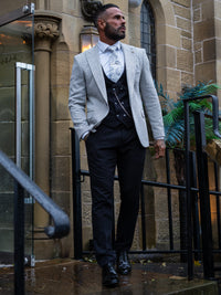 Monarch - Light Grey/Black 3 Piece Suit