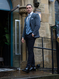 Solace - Slate Blue/Black 3 Piece Suit