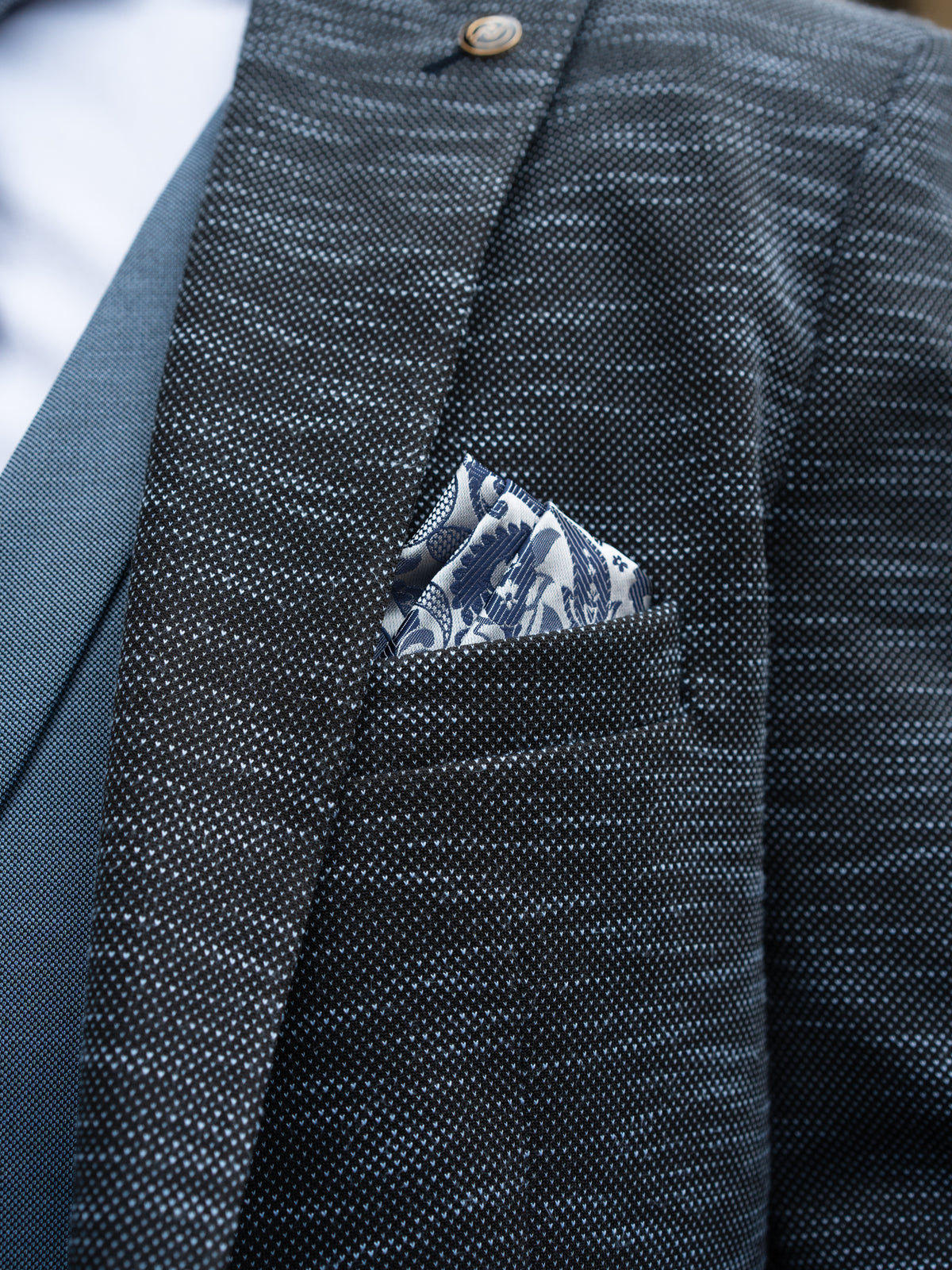 Solace - Slate Blue/Black 3 Piece Suit