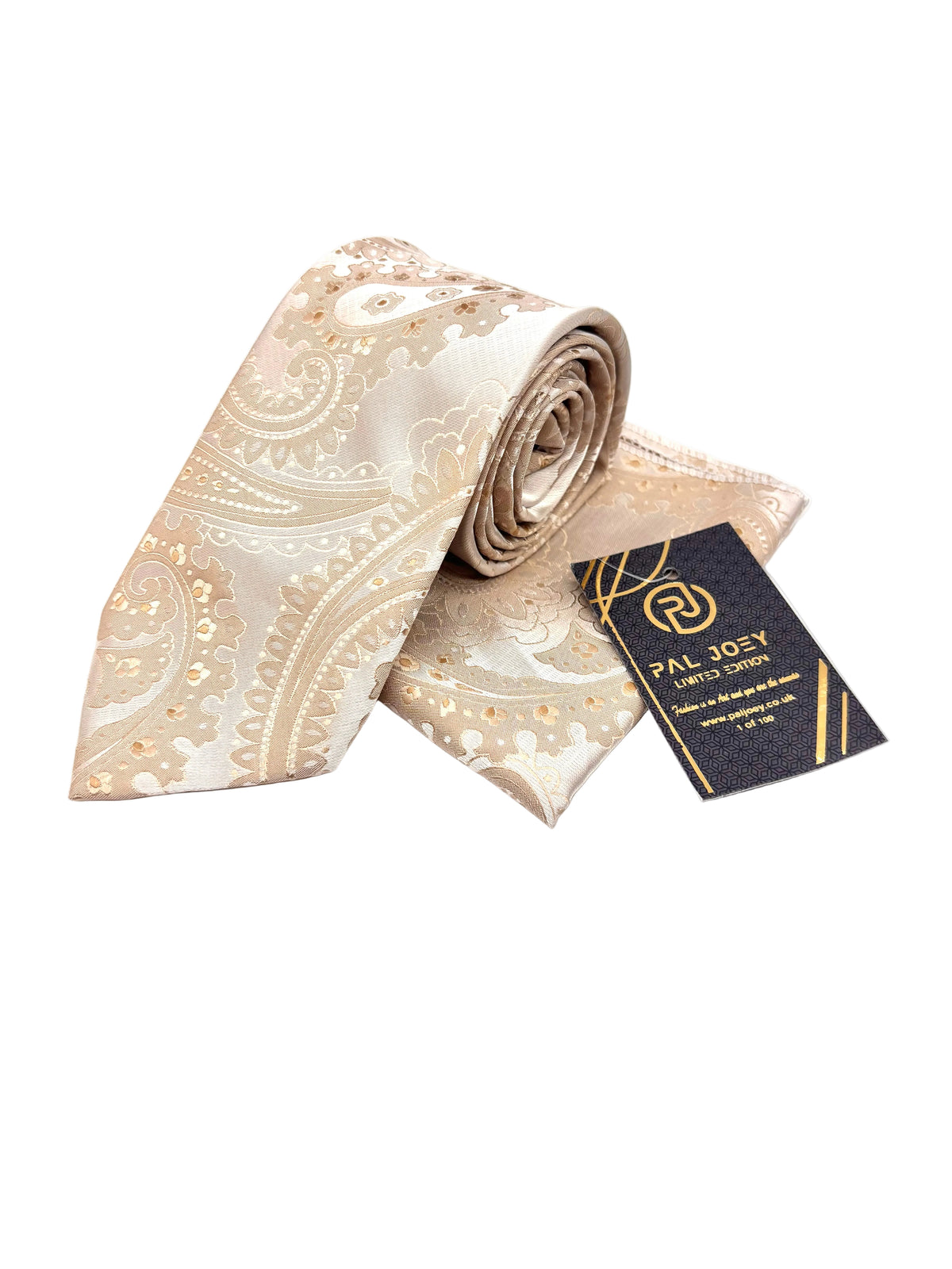 Gold Paisley Pattern Tie Set