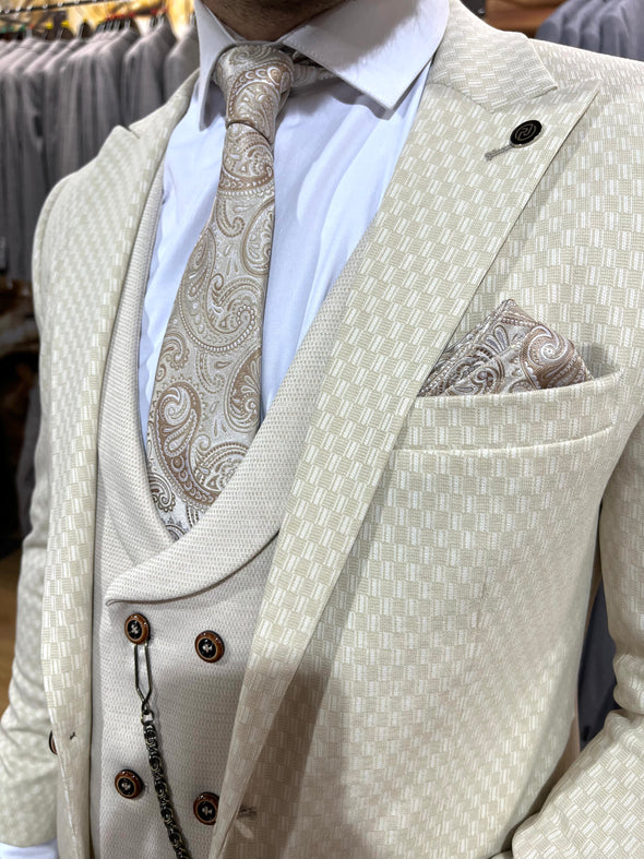 Pasero - Cream 3 Piece Suit