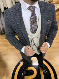 Salvadore - Navy/Cream 3 Piece Suit