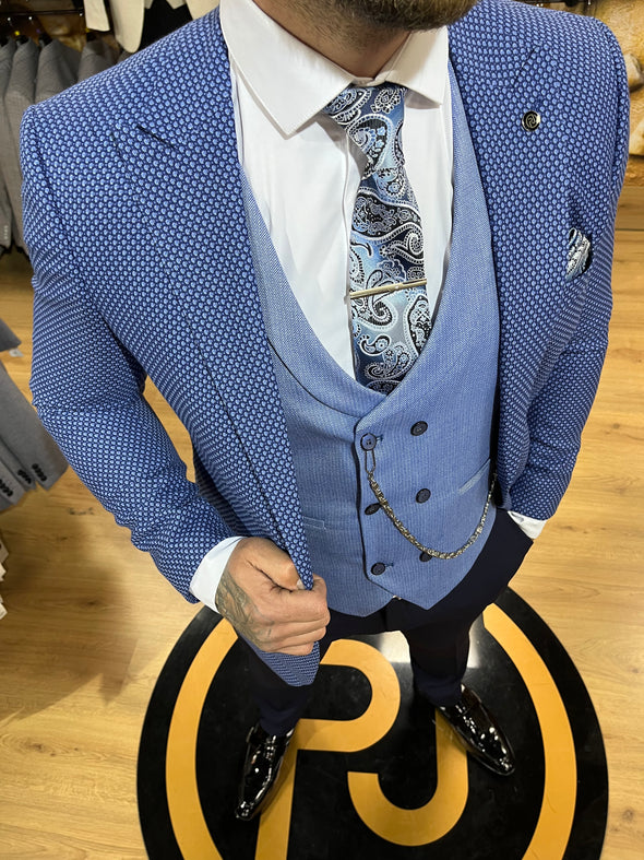 Mattise - Blue 3 Piece Suit