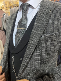 Berrugi - Black/White 3 Piece Suit