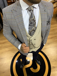 Ferraro - Blue/Brown/Pink/Beige 3 Piece Suit