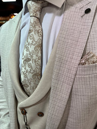 Pavarotti - Stone/Cream 3 Piece Suit