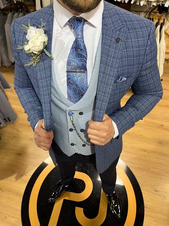 Rene - Blue 3 Piece Suit