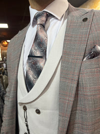 Fontana - Grey/Pink 3 Piece Suit