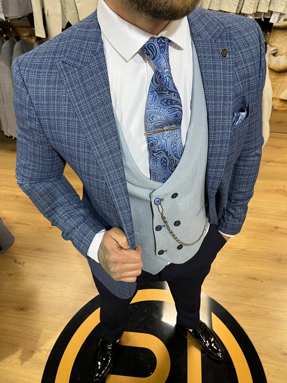 Rene - Blue 3 Piece Suit