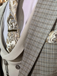 Claude - Beige/Blue/Cream 3 Piece Suit