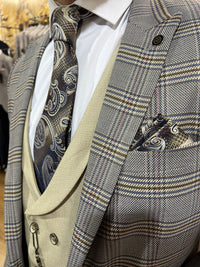 Ferraro - Blue/Brown/Pink/Beige 3 Piece Suit