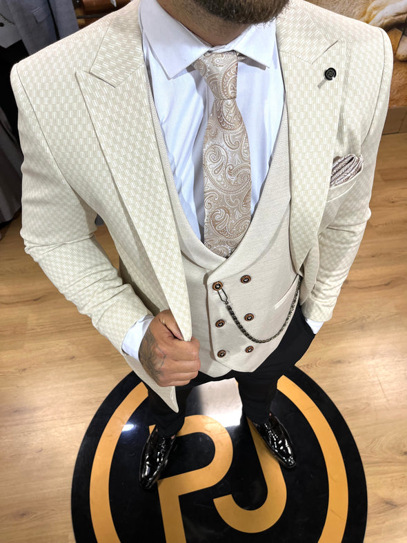 Pasero - Cream 3 Piece Suit