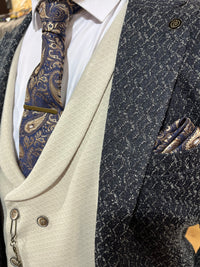 Salvadore - Navy/Cream 3 Piece Suit