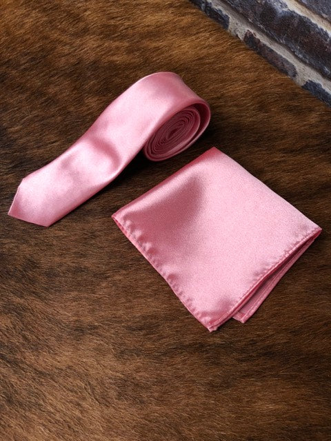 Bubblegum Pink Tie & Handkerchief