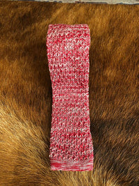 Knitted Flat Edge Pattern Tie - Red