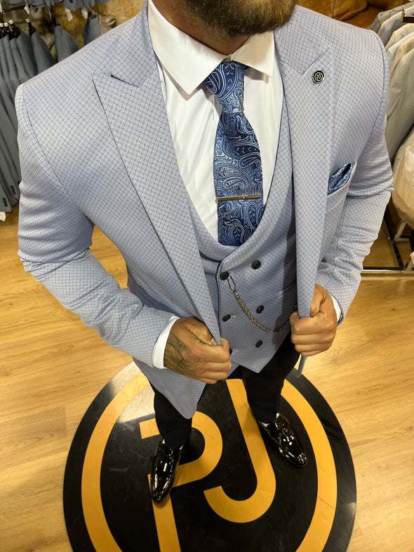 Maldini - Sky Blue 3 Piece Suit