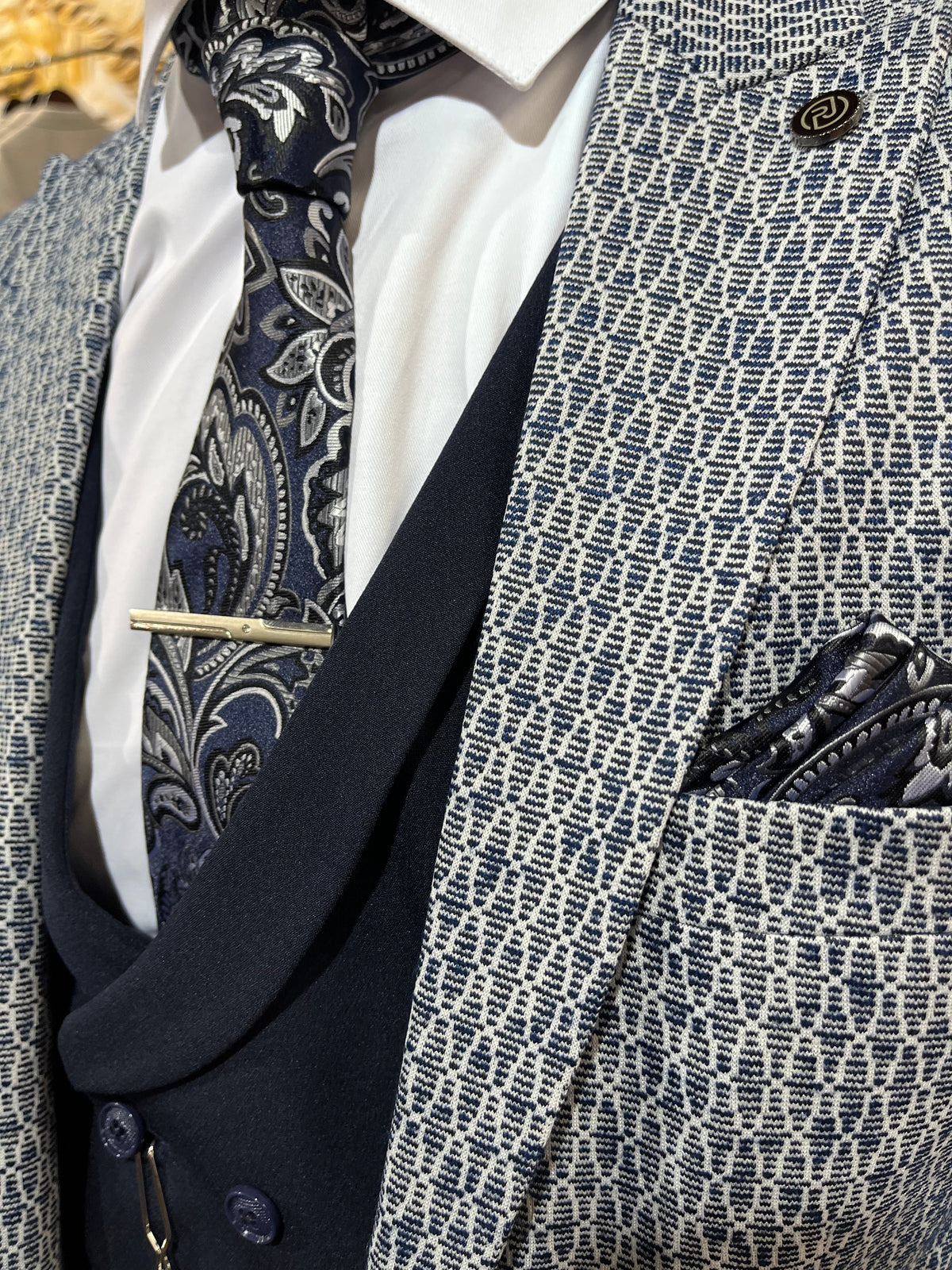 Cantona - Navy 3 Piece Suit