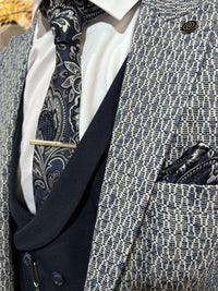 Cantona - Navy 3 Piece Suit