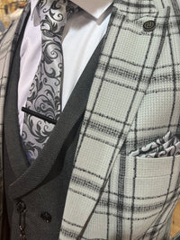 Figo - Light Grey/Black 3 Piece Suit