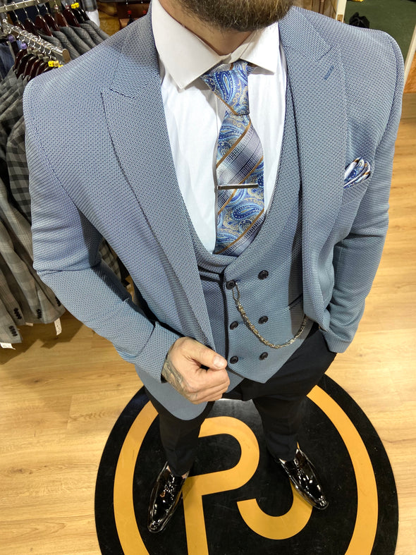 Bruno 1 - Blue 3 Piece Suit