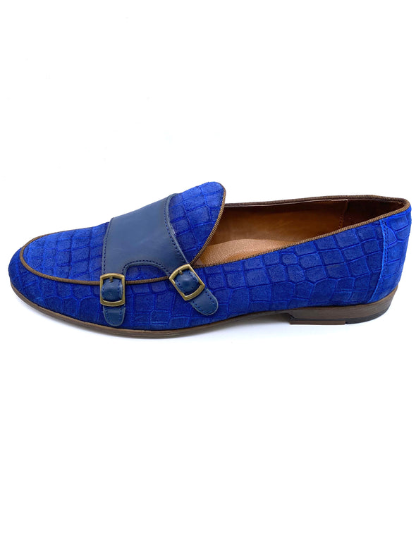 Monk Strap Croc Loafer Loafer Shoe - Blue