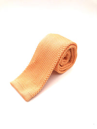 Knitted Flat Edge Tie - Orange