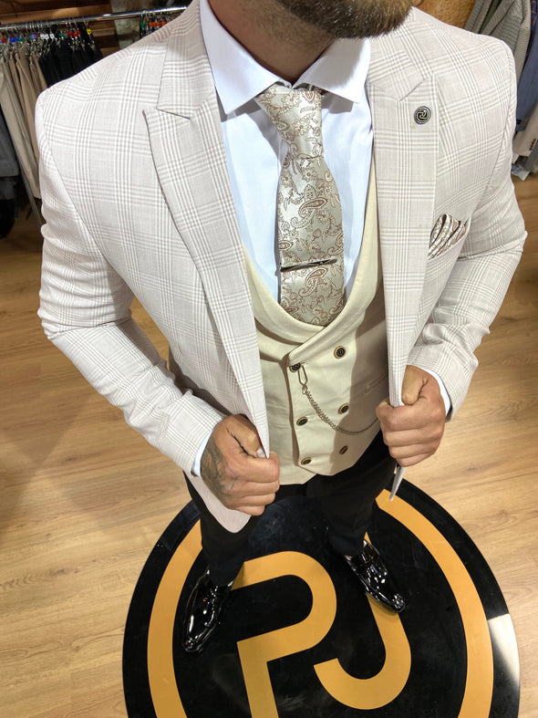 Jackal - Cream 3 Piece Suit