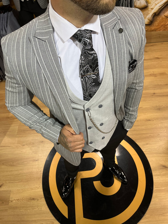 Cavani - Grey 3 Piece Suit