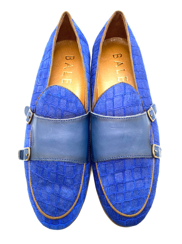 Monk Strap Croc Loafer Loafer Shoe - Blue