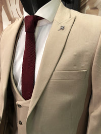 Knitted Flat Edge Tie - Burgundy