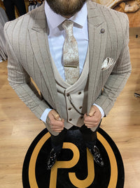 Dettori - Beige/Cream 3 Piece Suit