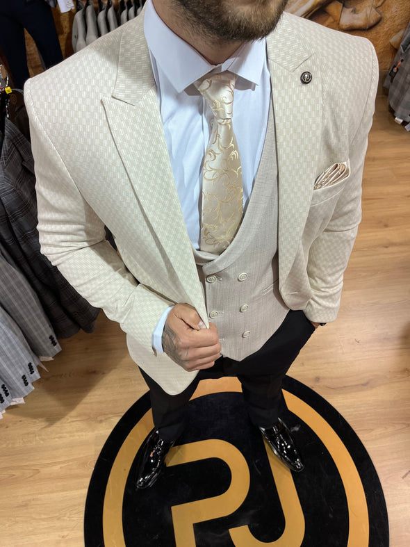 Ally - Light Cream 3 Piece Suit