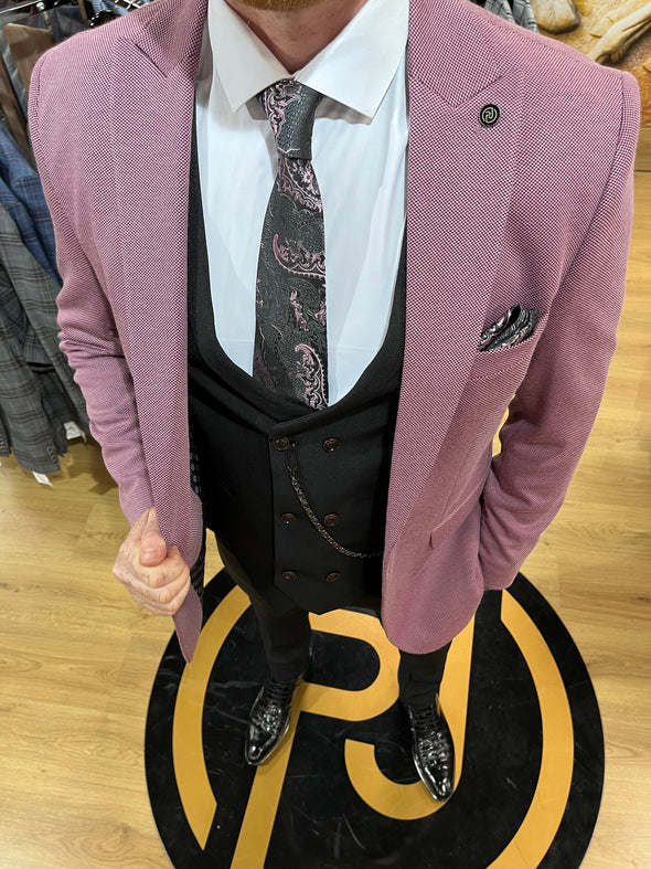 Mbappe - Pink/Black 3 Piece Suit