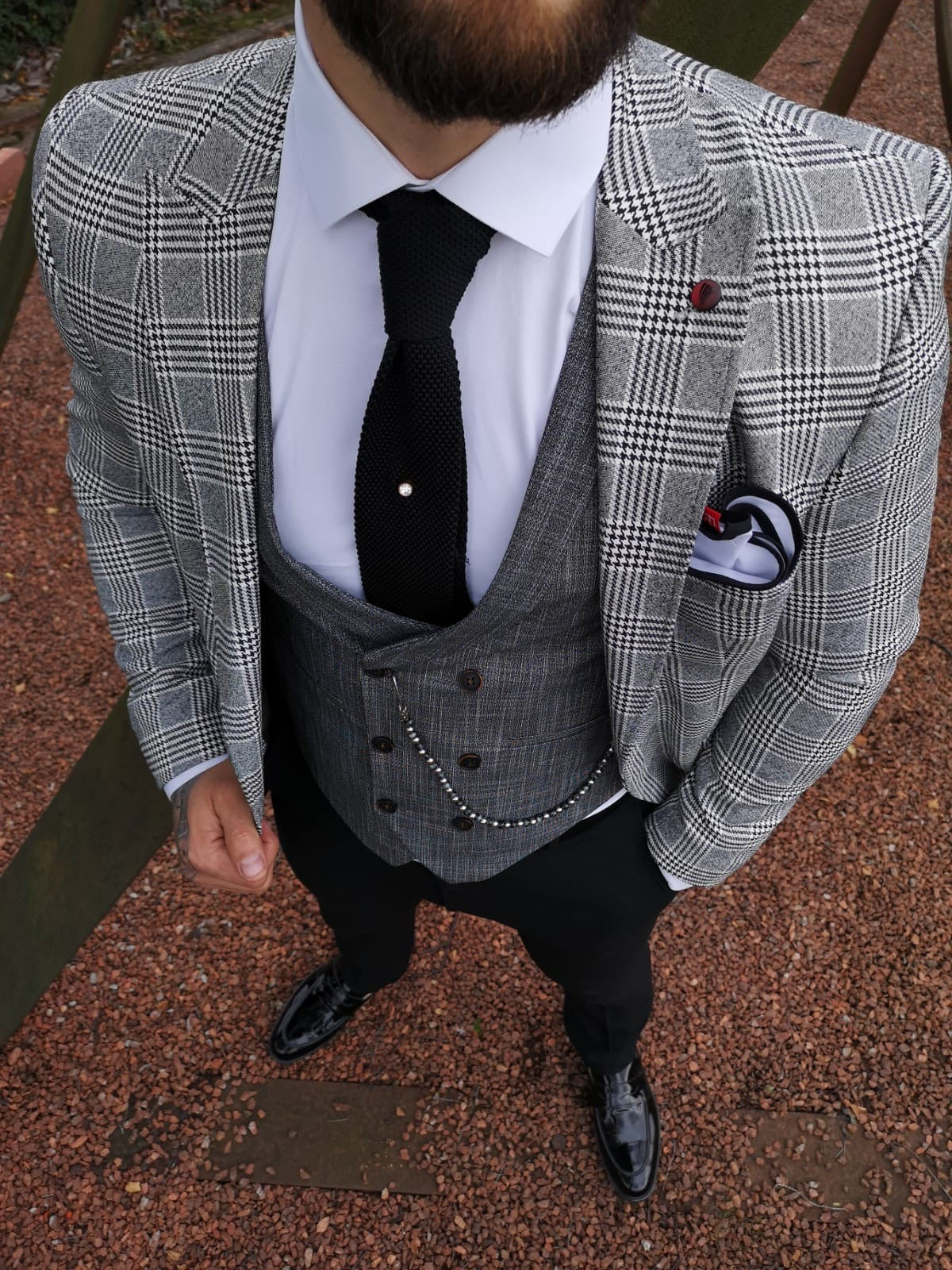 Reggie - Grey/Black 3 Piece Suit