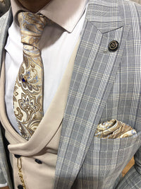 Nero - Blue/Cream 3 Piece Suit