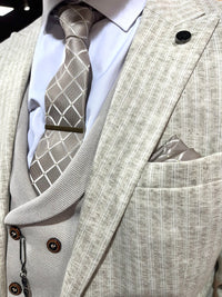 Bassa - Light Oatmeal 3 Piece Suit