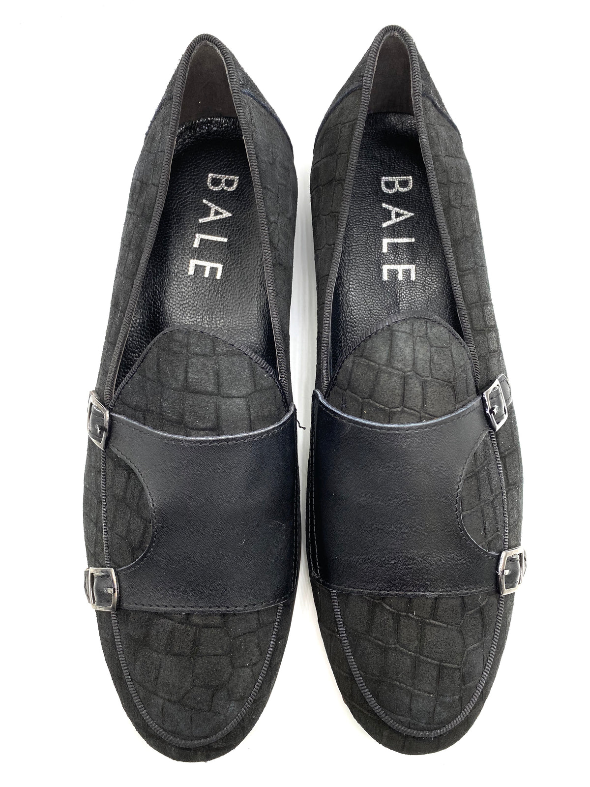 Monk Strap Croc Loafer Shoe - Black