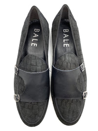 Monk Strap Croc Loafer Shoe - Black