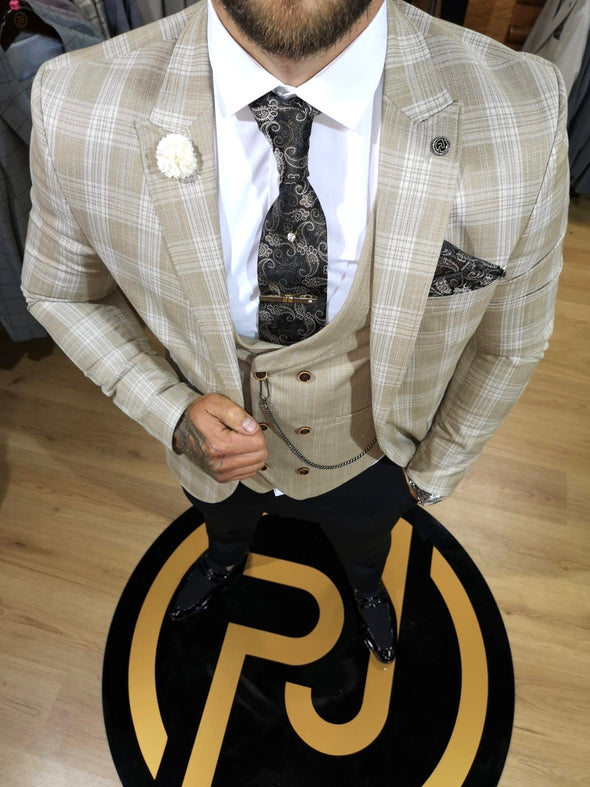 Everett - Cream 3 Piece Suit