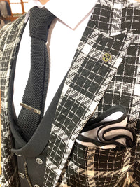 Quintin - Black/White 3 Piece Suit