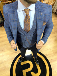 Wilson - Navy/Orange 3 Piece Suit