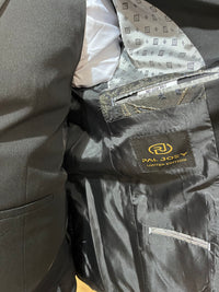 Saluzzo - Black/Gold/Blue 3 Piece Suit