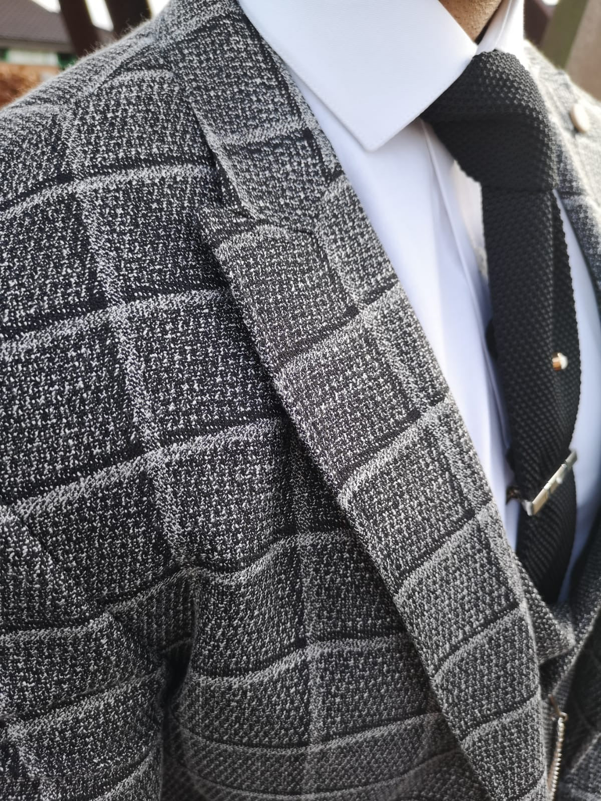 Hampton - Grey/Black 3 Piece Suit