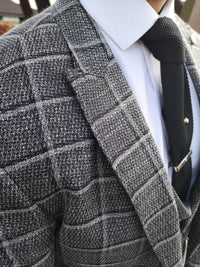 Hampton - Grey/Black 3 Piece Suit