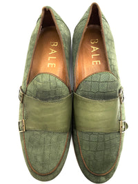 Monk Strap Croc Loafer Shoe - Khaki