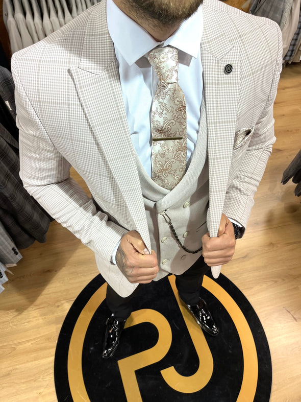 Keegan - Cream 3 Piece Suit