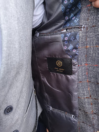 Medina - Steel Blue/Orange 3 Piece Suit