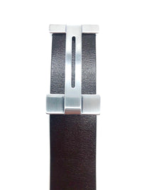 Leather H Belt - Dark Brown